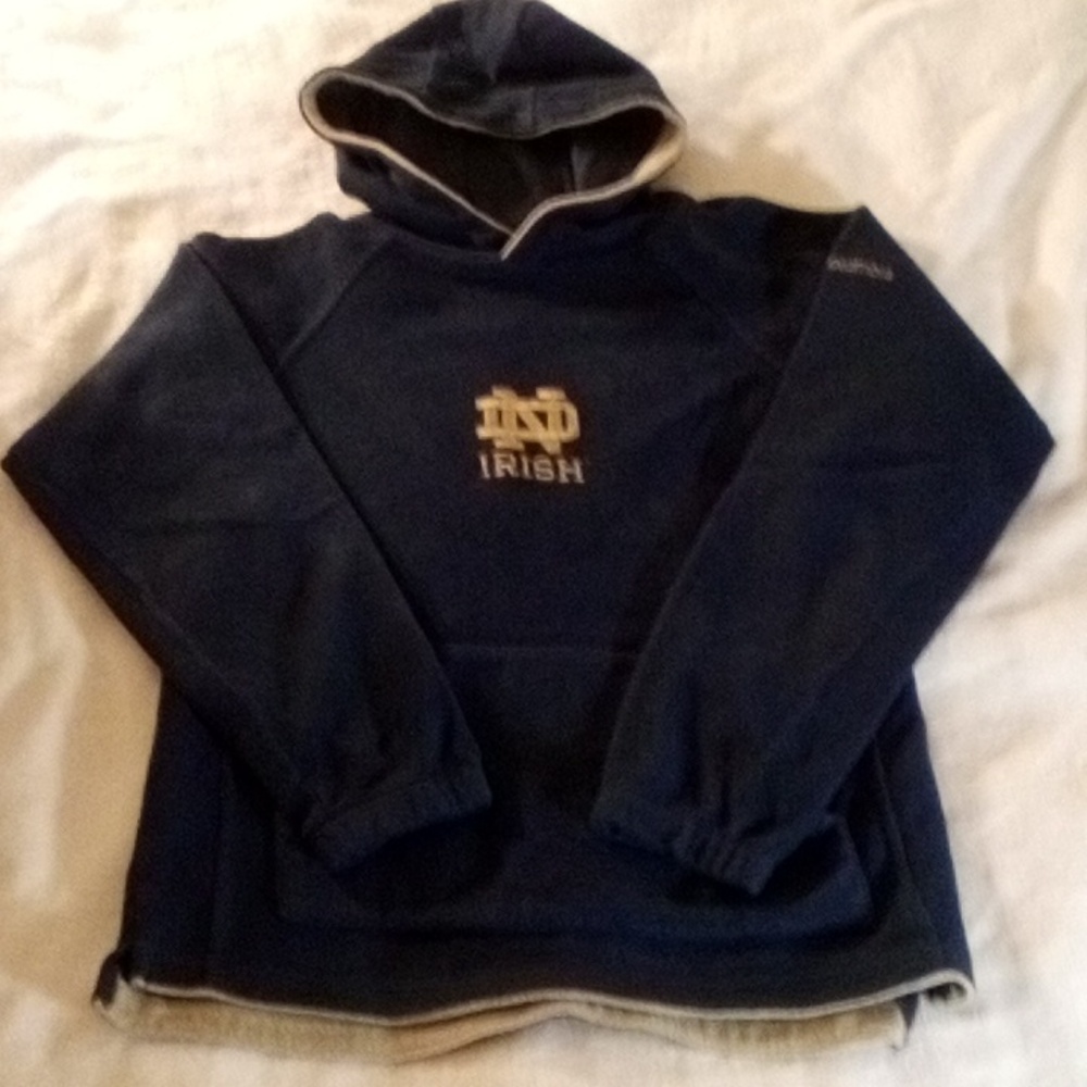 Columbia Navy Hooded Sweatshirt with Gold Irish Logo